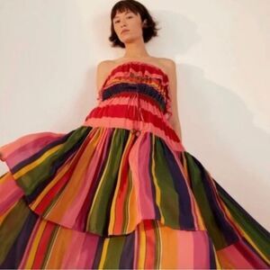 FARM Rio Multicolor Strapless Dress NWT!
